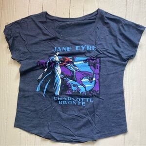 Out of Print Jane Eyre Graphic Tee - Dark Gray and Blue